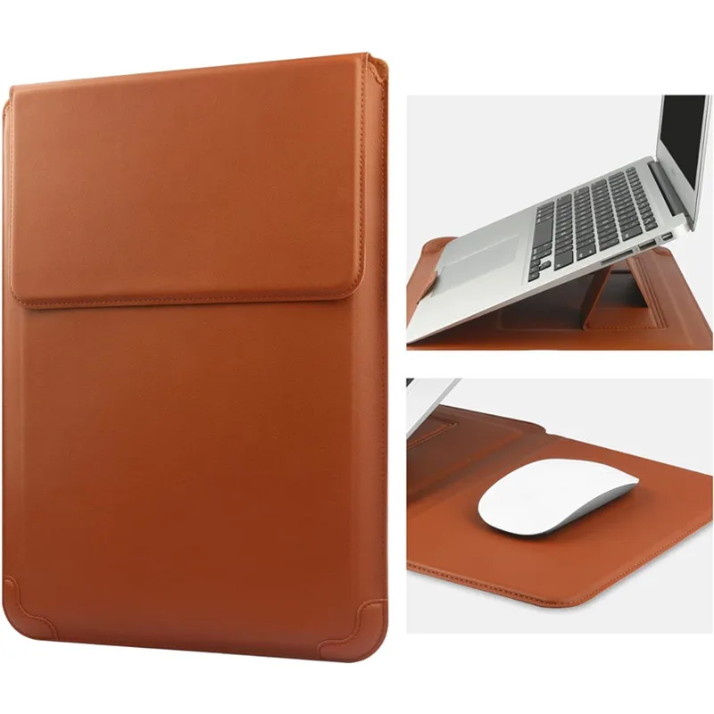 Laptop Accessories Bag - Draagbare lederen laptophoes tas voor Macbook