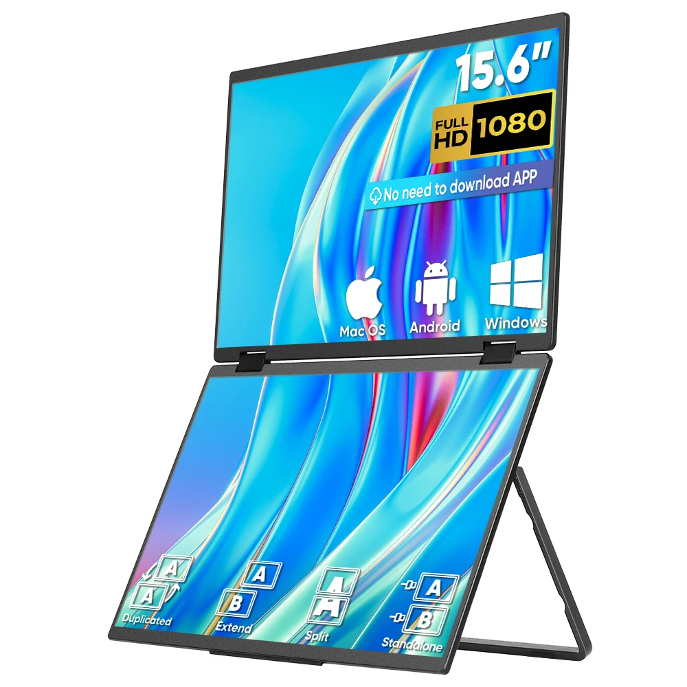 Monitor Portable Usb - 15,6 inch opvouwbare dubbele drievoudige USB-monitoren,