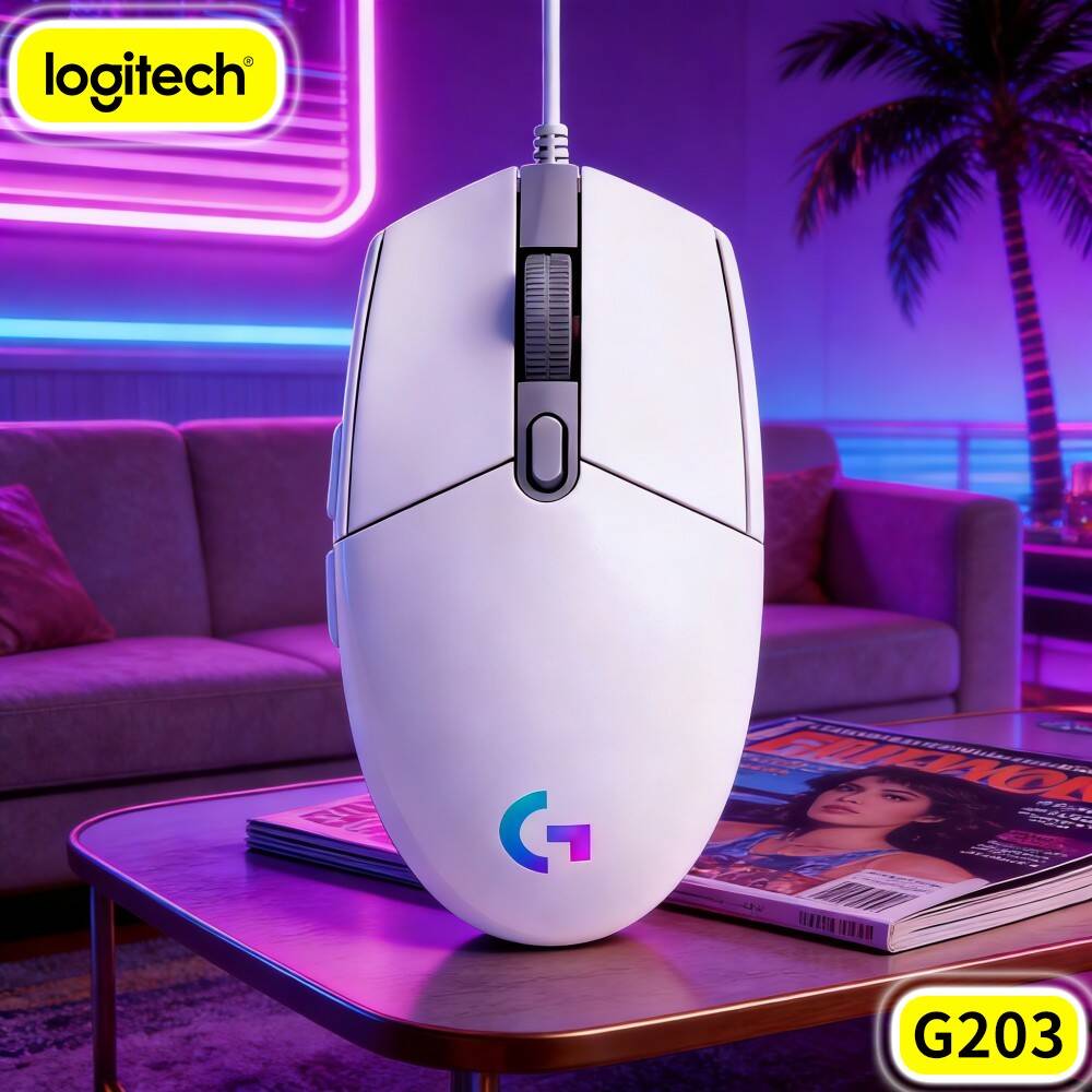 Logitech Mouse G203 - Logitech G203 Bedrade Gamingmuis RGB-verlichting Ergonomische