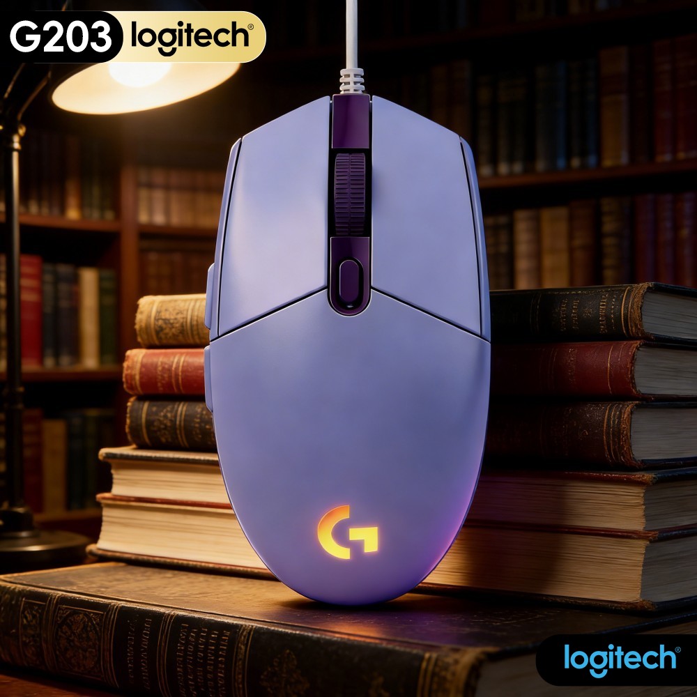 Logitech Mouse G203 - Logitech G203 Bedrade Gamingmuis Rubberen Antislipvoetjes