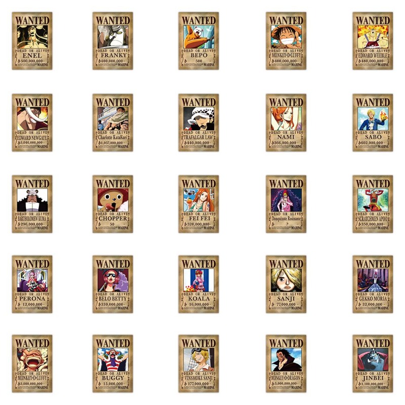 Laptop Editing Accessories - 56 Stuks One Piece Wanted Poster
