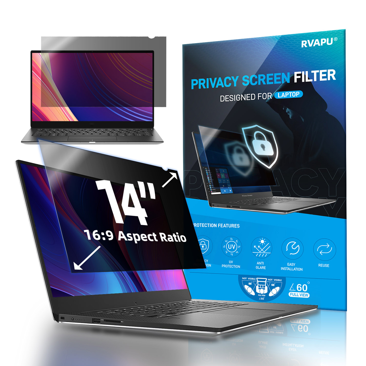 Privacy Screen Filter - Voor Laptop 14 inch Privacy Anti-gluren/spion